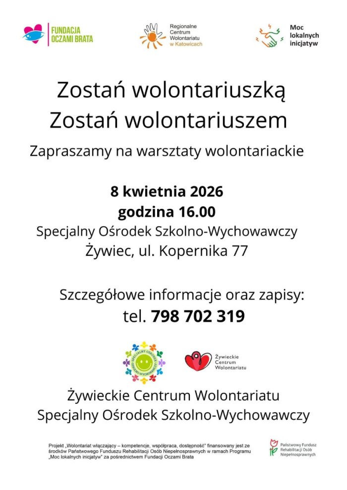 Zapraszamy na warsztaty wolontariackie.